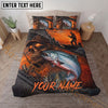 Maxcorners Fishing Skull Sunset Personalized Name Unisex 3D Bedding Set