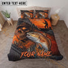 Maxcorners Fishing Skull Sunset Personalized Name Unisex 3D Bedding Set