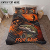 Maxcorners Fishing Skull Sunset Personalized Name Unisex 3D Bedding Set