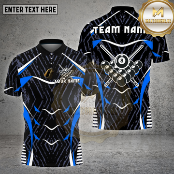 Maxcorners Billiards Abstract Black Muscle Pattern Multicolor Options Personalized Name, Team Name Unisex 3D Shirt