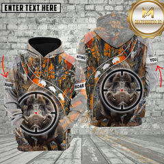 Maxcorners Boar Hunting Camo Target Scope Hoodie Multi Options Personalized Name, Team Name 3D Shirt