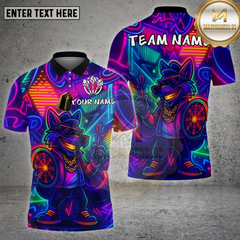 Maxcorners Dart Shirt Neon Wolf Cool Graffiti Multioptions Personalized Name, Team Name Unisex 3D Shirt (4 Colors)