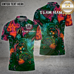 Maxcorners Dart Shirt Neon Tiger Hoodie Graffiti Multioptions Personalized Name, Team Name Unisex 3D Shirt (4 Colors)