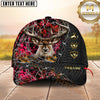 Maxcorners Whitetail Deer Hunting Snakeskin Leather Lace Gold Icon Custom Name 3D Cap (6 Colors)