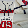 Maxcorners Custom Cream Red-Navy Authentic Baseball Jersey LM2605