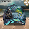 Maxcorners Grim Reaper Angler Custom Name Fishing Cap
