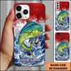 Maxcorners Fishing Phone Case Patriotic Flag Water Splash Custom Name Phone Case