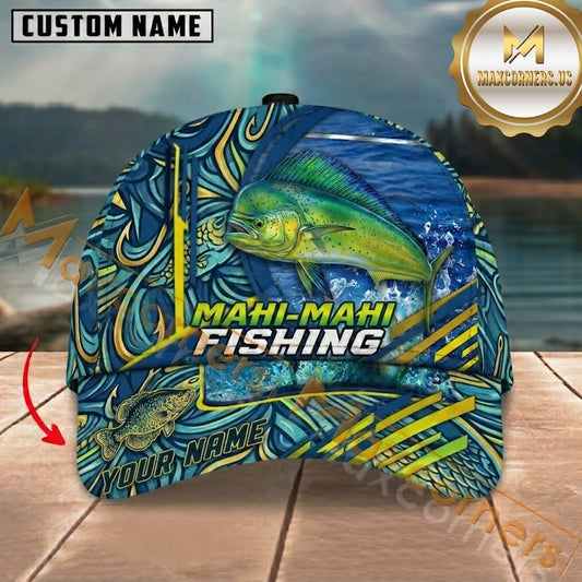 Maxcorners Abstract Water Flow Custom Name Fishing Cap