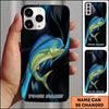 Maxcorners Sleek Dark Liquid Style Custom Name Fishing Phone Case