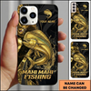 Maxcorners Luxury Gold Splash Custom Name Fishing Phone Case