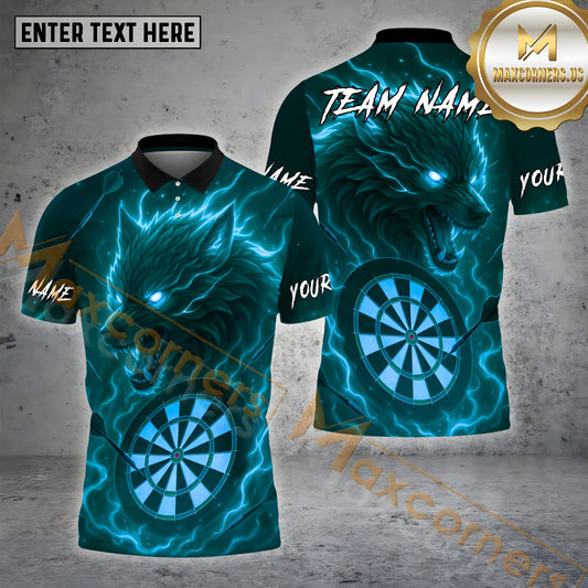 Maxcorners Darts Wolf Electric Aim Multicolor Options Personalized Name, Team Name 3D Shirt (4 Colors)