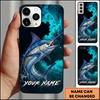 Maxcorners Vibrant Dark Ocean Design Custom Name Fishing Phone Case