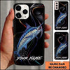 Maxcorners Neon Abstract Ribbon Custom Name Fishing Phone Case
