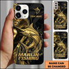 Maxcorners Luxury Gold Splash Custom Name Fishing Phone Case