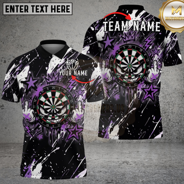 Maxcorners Dartboard Skull Graffiti Purple Splash Multicolor Options Personalized Name, Team Name 3D Shirt