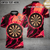 Maxcorners Dart Shirt Flaming Dartboard Design Multicolor Options Personalized Name, Team Name 3D Shirt
