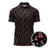Maxcorners Funny Dachshund Christmas Golf Shirt, Cute Wiener Dog Pattern Polos, Festive Holiday Golf Shirt Gift For Men Golfers