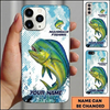 Maxcorners Fishing Phone Case Halftone Dot Background Custom Name Phone Case