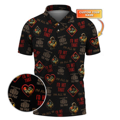 Maxcorners I'd Hit That Poker Chip Personalized Name T Shirt Poker Theme Outfit - Poker Club Shirts for TeamLM1009