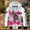 Maxcorners Motocross Xtreme ( Pink White ) Customize Name 3D Shirts
