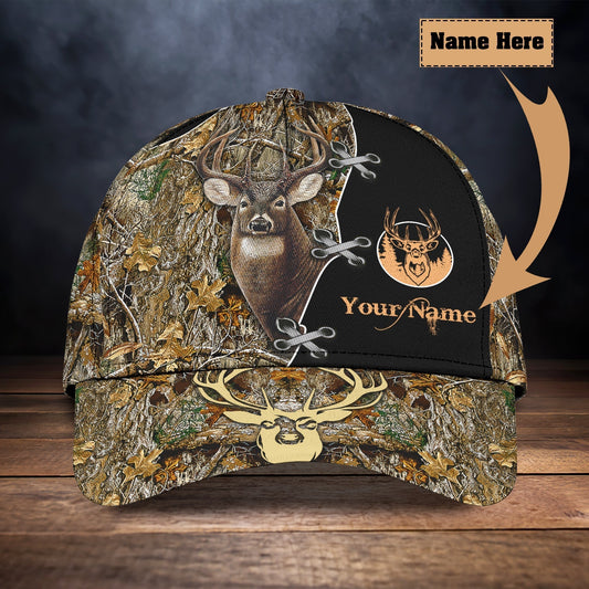Maxcorners Customized Hunting Cap For Dad, 3D Full Printed Deer Hunting Hat Cap For Man And Women, Deer Hunting Cap Hat LM0402