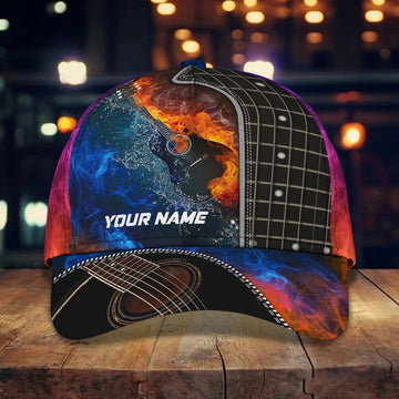 Maxcorners Personalized Baseball Guitar Full Print Cap Hat For Guitar Lover, Classic Guitar 3D Caps To My Son, Daughter LM0402