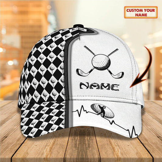 Maxcorners Custom Name 3D Full Priinting Classic Cap For Golfer, Adult Golfer Cap, Golf Lovers Cap Hat LM0402