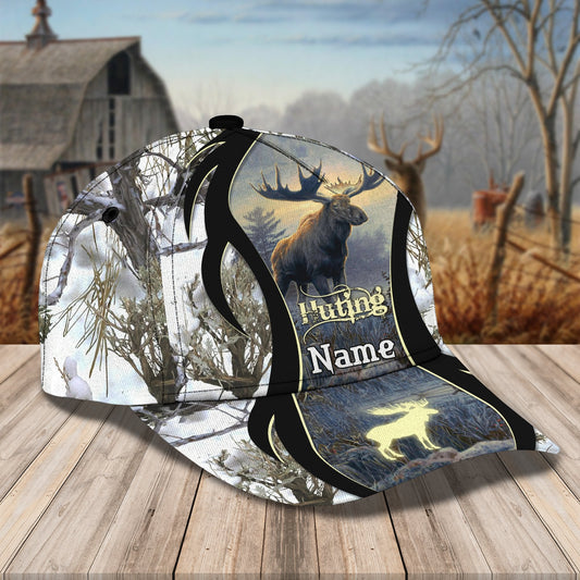 Maxcorners 3D Classic Cap Moose Hunting Personalized Name Cap LM0402