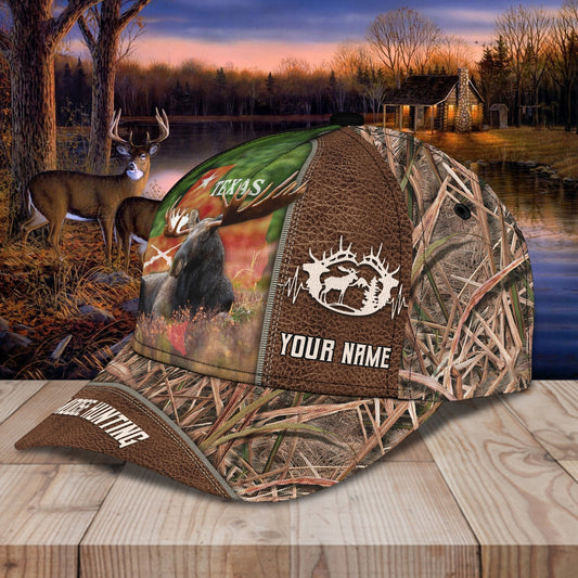 Maxcorners 3D Classic Cap Moose Hunting Personalized Name Cap LM0402