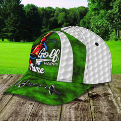 Maxcorners 3D Classic Cap Golf Lover Personalized Name Cap LM0402