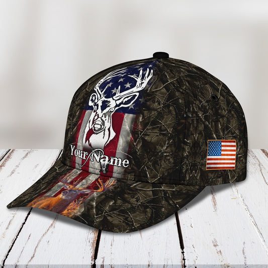Maxcorners 3D Classic Cap American Deer Hunting 2Personalized Name Cap LM0402