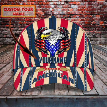 Maxcorners 3D Classic Cap Pround To Be An American Personalized Name Cap LM0402