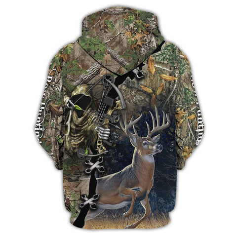 Maxcorners Custom Name Hunting Deer Bow Shirt 3D All Over Printed Clothes