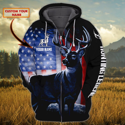 Maxcorners Custom Name Hunting Deer American Cool Shirt 3D All Over Printed Clothes