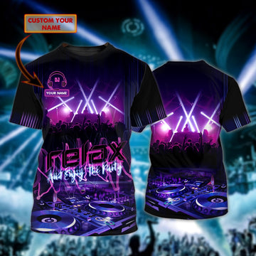Maxcorners DJ Relax Personalized 3D All Over Printed Shirt