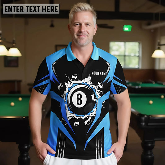 Maxcorners Billiard 8 Ball Break Multicolor Options Personalized Name, Team Name 3D Shirts (4 Colors)
