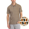 Maxcorners Halloween Golf Shirt, Dachshund Pattern Golf Shirt With Pumpkin And Skeleton, Funny Golf Shirt For Golfer, Dog Golf Shirt