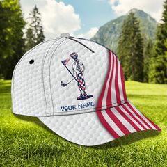 Maxcorners 3D Classic Cap Golf 5 Personalized Name Cap LM0402