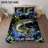 Maxcorners Fishing Bold Splatter Camo Personalized Name Unisex 3D Bedding Set