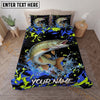 Maxcorners Fishing Bold Splatter Camo Personalized Name Unisex 3D Bedding Set
