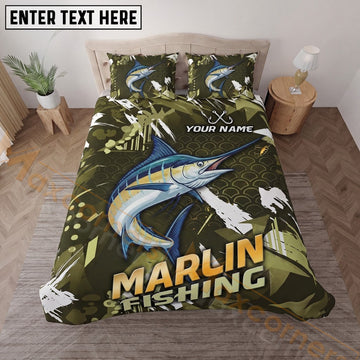 Maxcorners Fishing Outdoor Camo Personalized Name Unisex 3D Bedding Set