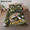 Maxcorners Fishing Outdoor Camo Personalized Name Unisex 3D Bedding Set