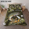 Maxcorners Fishing Outdoor Camo Personalized Name Unisex 3D Bedding Set