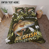 Maxcorners Fishing Outdoor Camo Personalized Name Unisex 3D Bedding Set