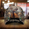 Maxcorners Unique Deer hunting Art Font Camo Pattern 3D Multicolor Personalized Cap