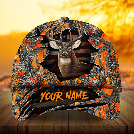 Maxcorners Premium Best Gash American Hunter Creepy Pattern 3D Multicolor Personalized Cap