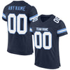 Maxcorners Custom Navy White-Light Blue Mesh Authentic Football Jersey LM2605