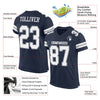 Maxcorners Custom Navy White-Gray Mesh Authentic Football Jersey LM2605