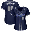 Maxcorners Custom Navy Gray-White Authentic Baseball Jersey LM2605
