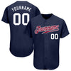 Maxcorners Custom Navy White-Maroon Authentic Baseball Jersey LM2605